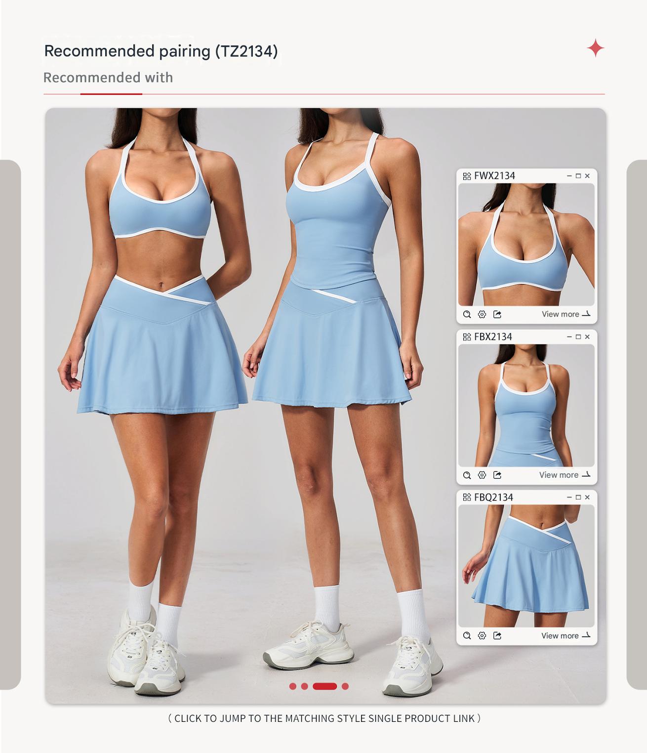 Women Contrast Trim Spaghetti Strap Yoga Tank Top Padded Workout Sports Cami Shirt - 图片 4