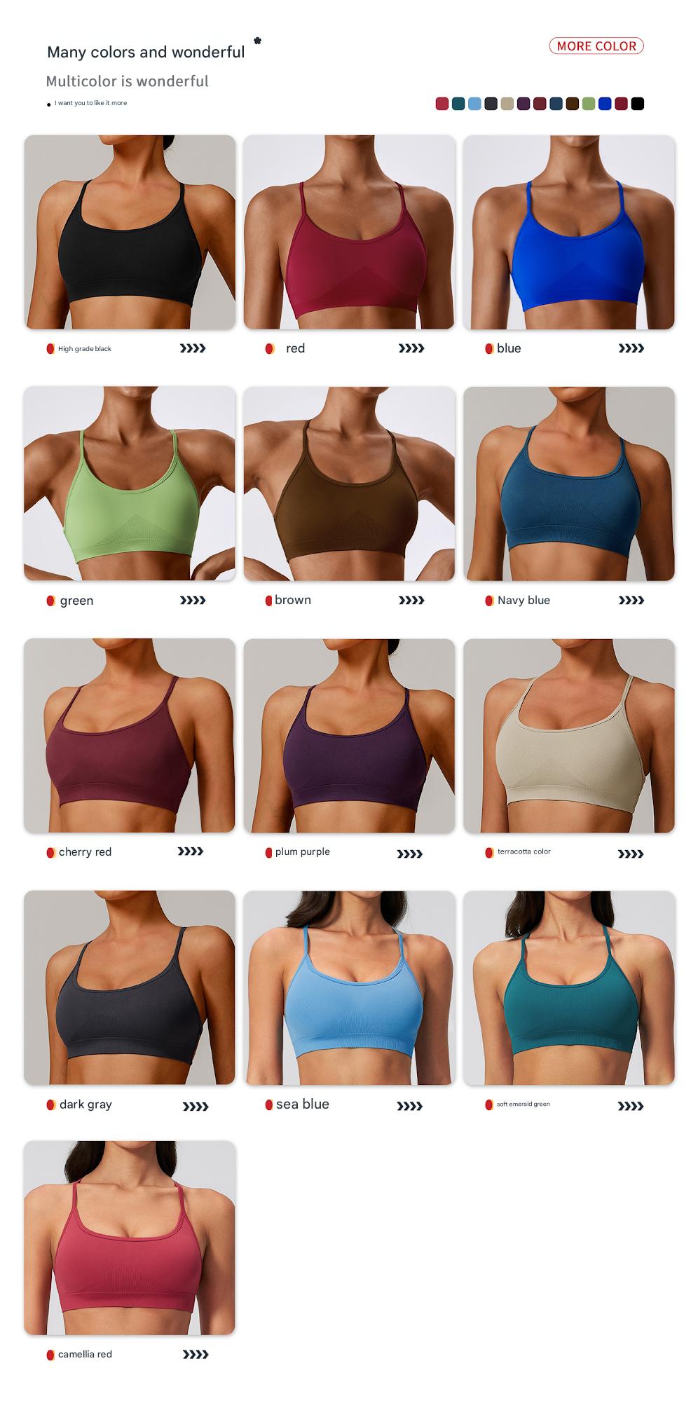 Seamless Knit Thin Strap Padded Sports Bra Women Daily Wear Yoga Workout Bra - 图片 3