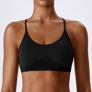 Women Seamless Thin Strap Sports Bra Moderate Support Yoga Workout Padded Bra