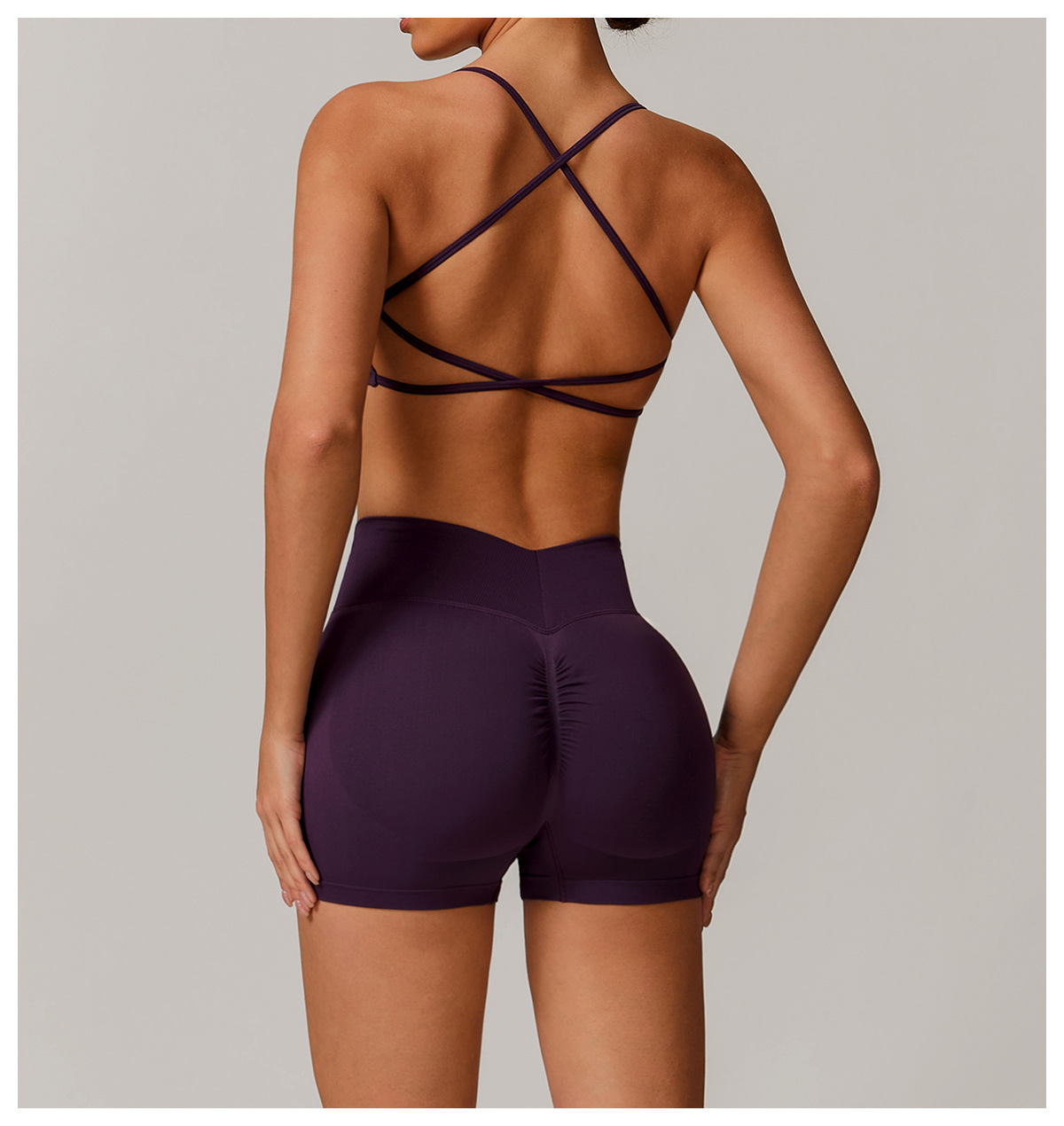 Seamless Knit Thin Strap Padded Sports Bra Women Daily Wear Yoga Workout Bra - 图片 6