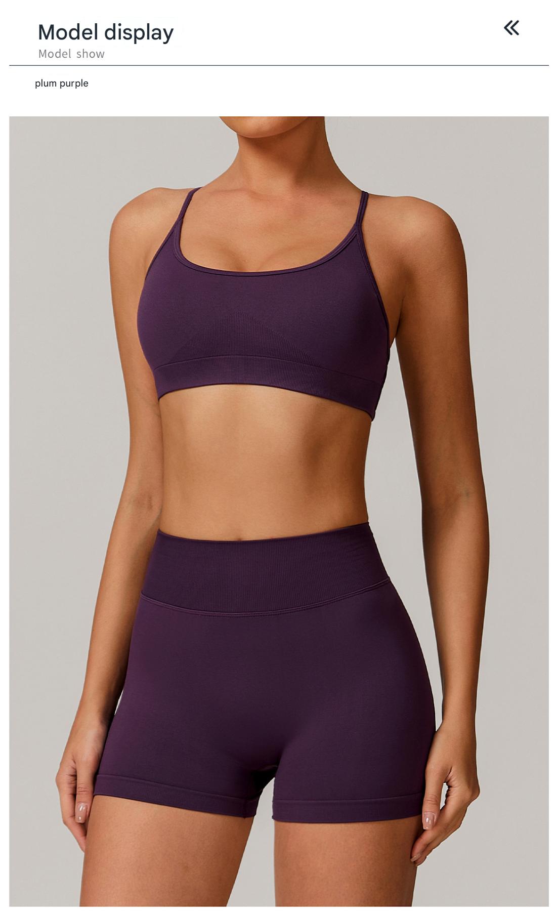 Seamless Knit Thin Strap Padded Sports Bra Women Daily Wear Yoga Workout Bra - 图片 5